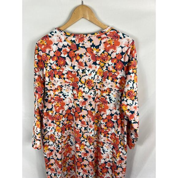 Lands End Floral Print Long Sleeve Dress Size 1X - Picture 5 of 6
